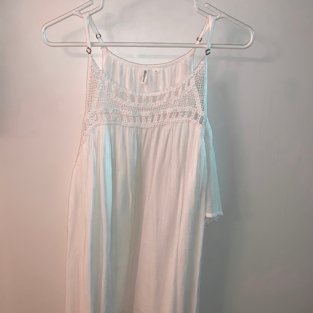 Knotted Pattern White Mini Dress - Picture 2 of 2